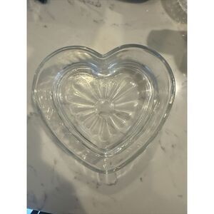 Libby Clear Heart Shaped Glass Bowl 6in Candy Trinket Valentine Day Keepsake